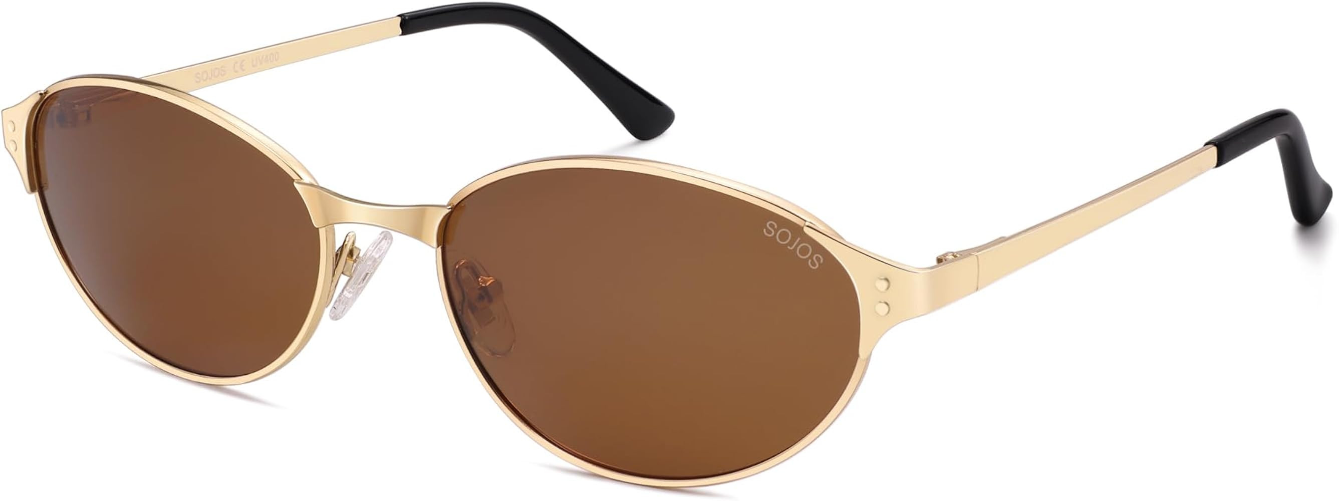 SOJOS Retro Oval Polarized Sunglasses for Women Men, Trendy Chic Cat Eye 90s Y2K Sunnies SJ1266 | Amazon (US)