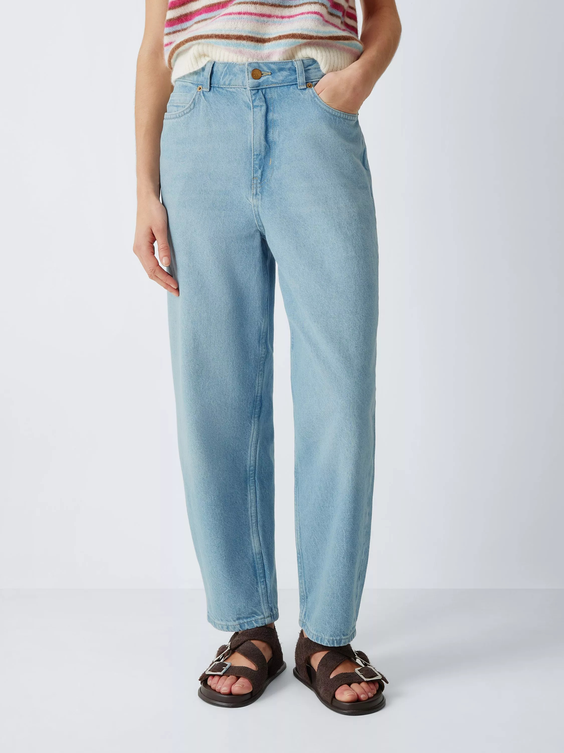 Barrel Leg Jeans, Bleach Wash | John Lewis (UK)