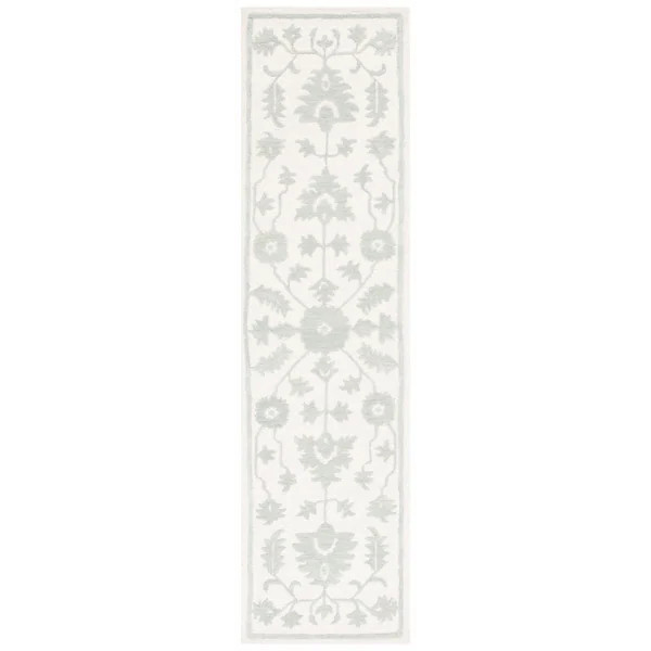 SAFAVIEH Handmade Metro Wiltrude French Country Wool Rug - 2'3" x 9' Runner - Ivory/Light Green | Bed Bath & Beyond