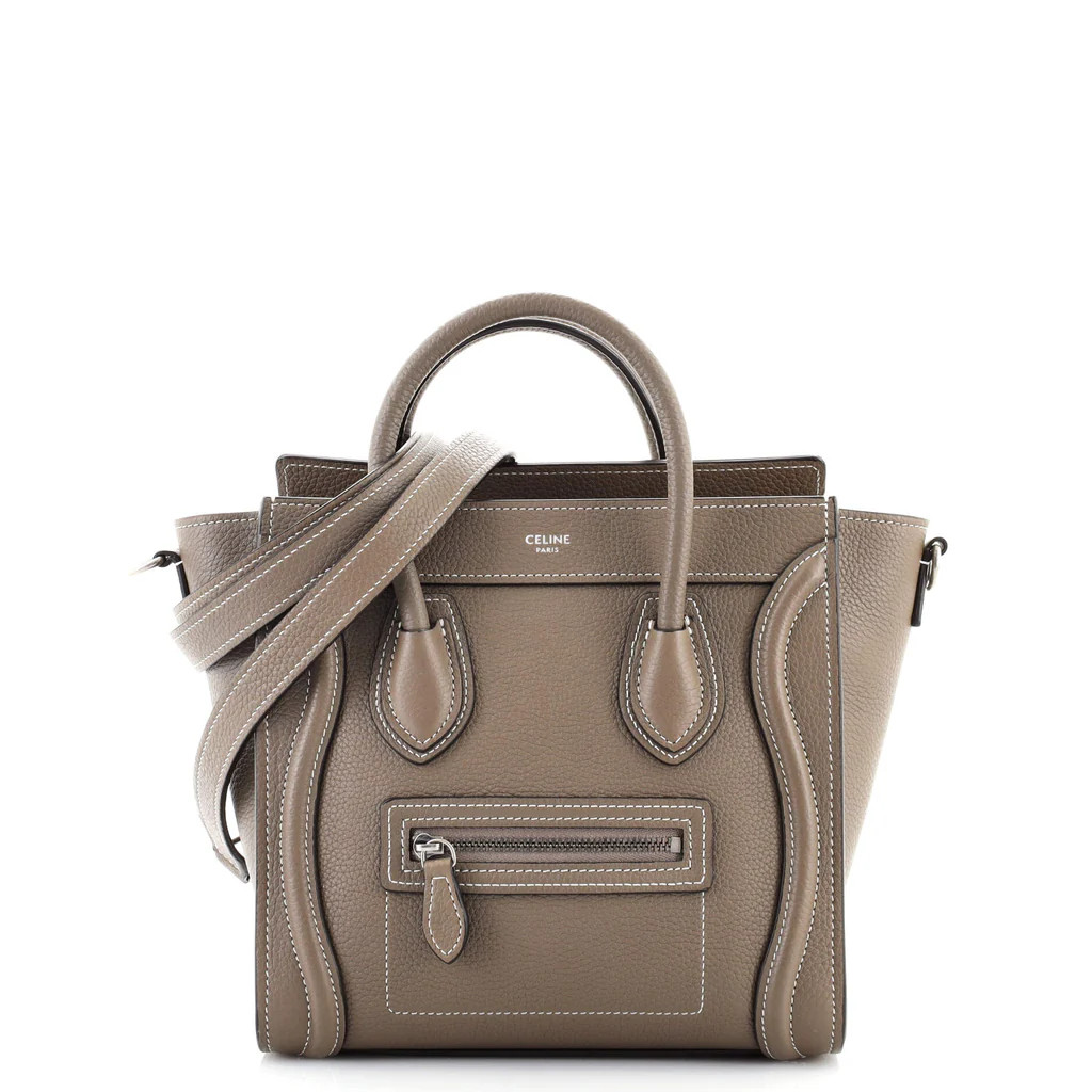 Celine Luggage Bag Grainy Leather Nano Neutral 1467631 | Rebag