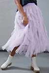 Tesia Ruffled Tulle Midi Skirt | Anthropologie (US)