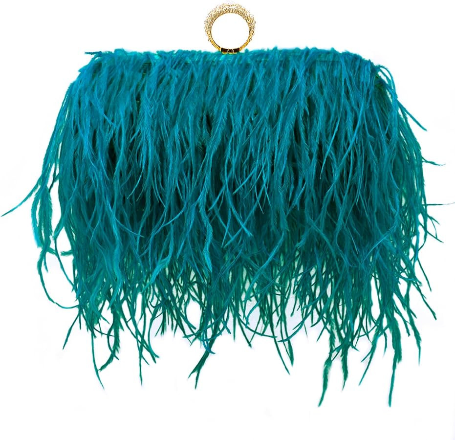 Miuco Women Feather Clutch Purse Shoulder Crossbody Bag Evening Handbags | Amazon (US)