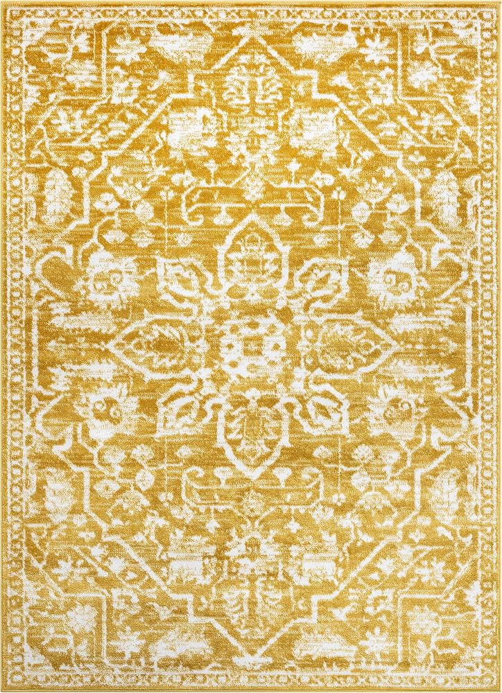 Well Woven Della Gold Vintage Medallion Pattern Area Rug 4x6 (3'11" x 5'3") | Amazon (US)