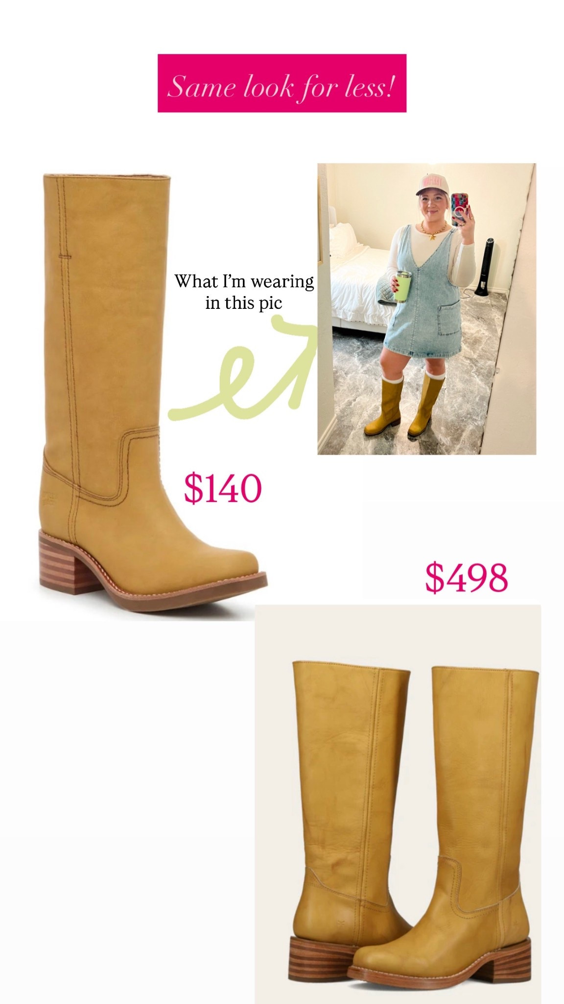 I love a good “same look for less” moment! Anyone else? These boots are such good quality! #dswfinds #fryeboot

#LTKMidsize #LTKSaleAlert