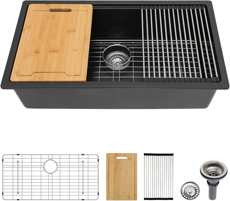 Lordear Undermount Granite Composite Kitchen Sink 30 Inch,Granite Kitchen Sink Workstation, Under... | Amazon (US)