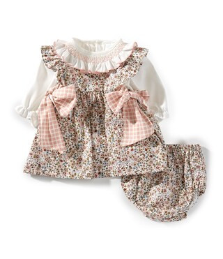 Baby Girls Long Sleeve Floral Side-Bow Dress | Dillard's
