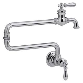 KOHLER Artifacts Wall Mounted Pot Filler with 22 in. Extended Spout in Polished Chrome K-99270-CP... | The Home Depot