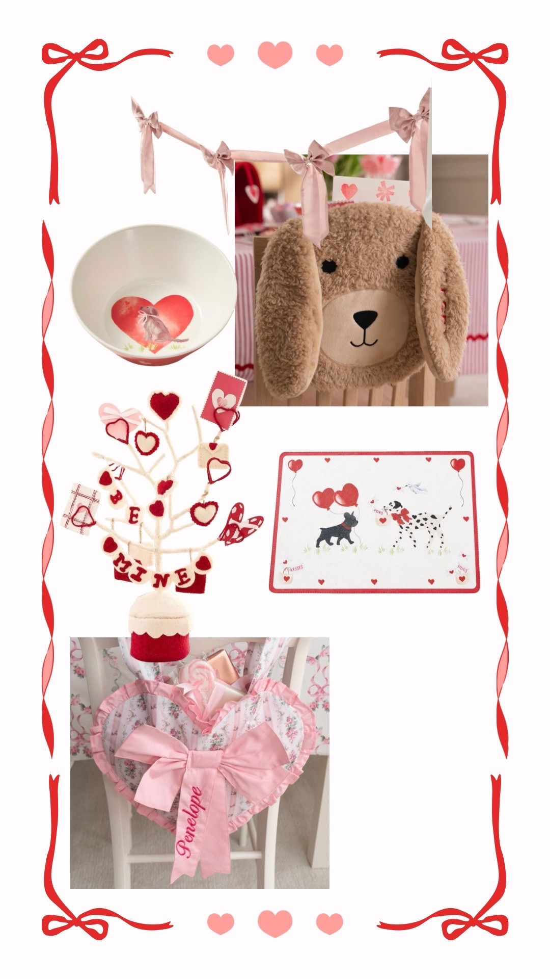 Valentines Day sale. 
Kids chair pouch. Gift idea. Valentine tree. Polaroid display on valentine tree. Love placemats. Kids bowl. Wipeable placemat. 

Pbk. Home style for kids Valentine’s Day. Decor ideas. 

#LTKValentine