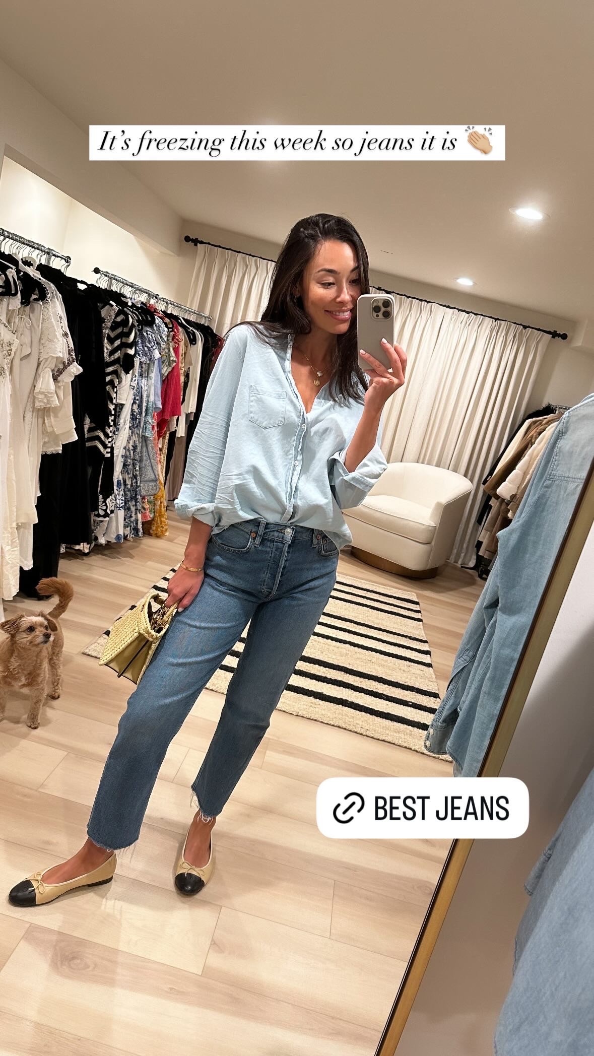 Denim, spring outfit, Chanel ballet flats. 

#LTKShoeCrush #LTKSeasonal #LTKSaleAlert