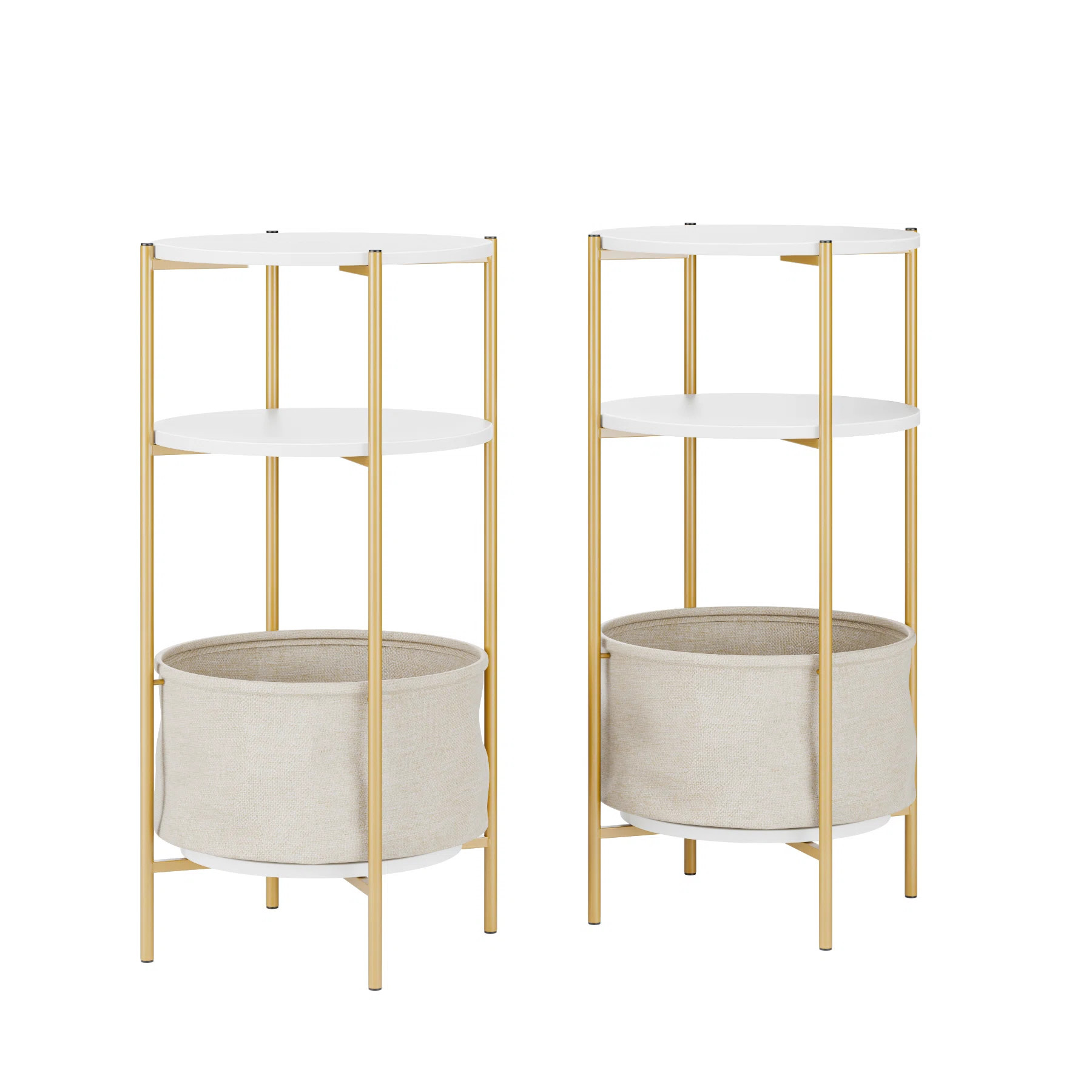 Bethie Stainless Steel Nightstand (Set of 2) | Wayfair North America