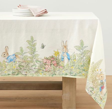 #easter #easterhome #eastertablecloth #peterrabbit #peterrabbittablecloth #easterdining #eastertable #easterdinner #bunnytablecloth 

#LTKSeasonal #LTKhome #LTKFind