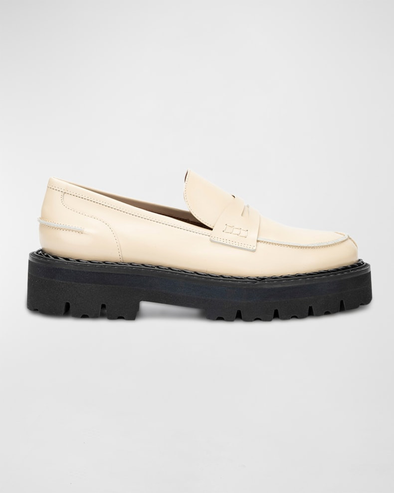 Aquatalia Stile Leather Penny Loafers | Neiman Marcus