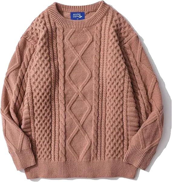 Aelfric Eden Oversized Knit Sweater Solid Vintage Pullover Unisex Woven Crewneck Knitted Tops | Amazon (US)