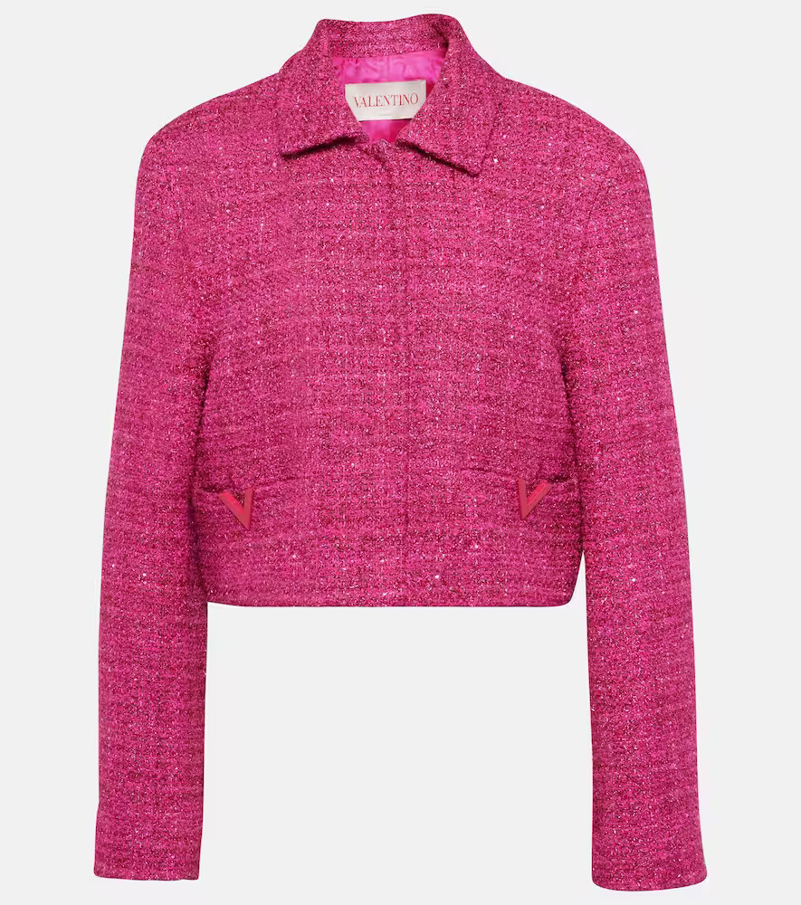 Valentino VGold cropped lamÃ© tweed jacket | Mytheresa (INTL)