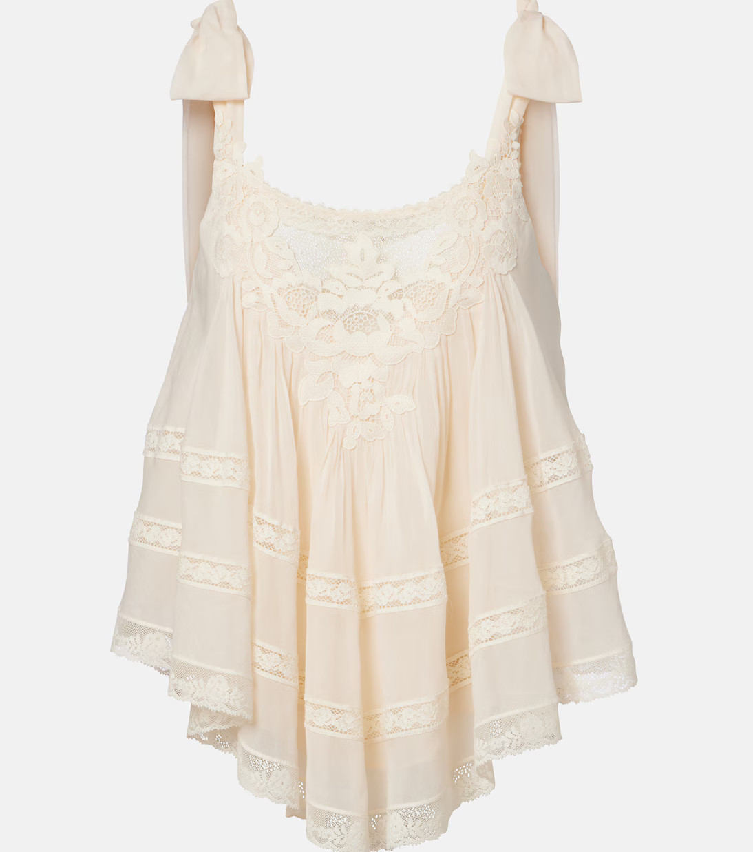 Awaken lace-trimmed cotton and silk top | Mytheresa (US/CA)