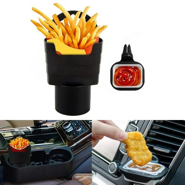 1 Set Car French Fries Car Cup Holder Set,Car Mini Dipping Cups Sauce,Universal Car French Fry Ho... | Walmart (US)