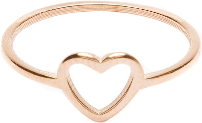 Happiness Boutique Women Heart Ring in Rose Gold Delicate Ring Stainless Steel Jewelry | Amazon (CA)
