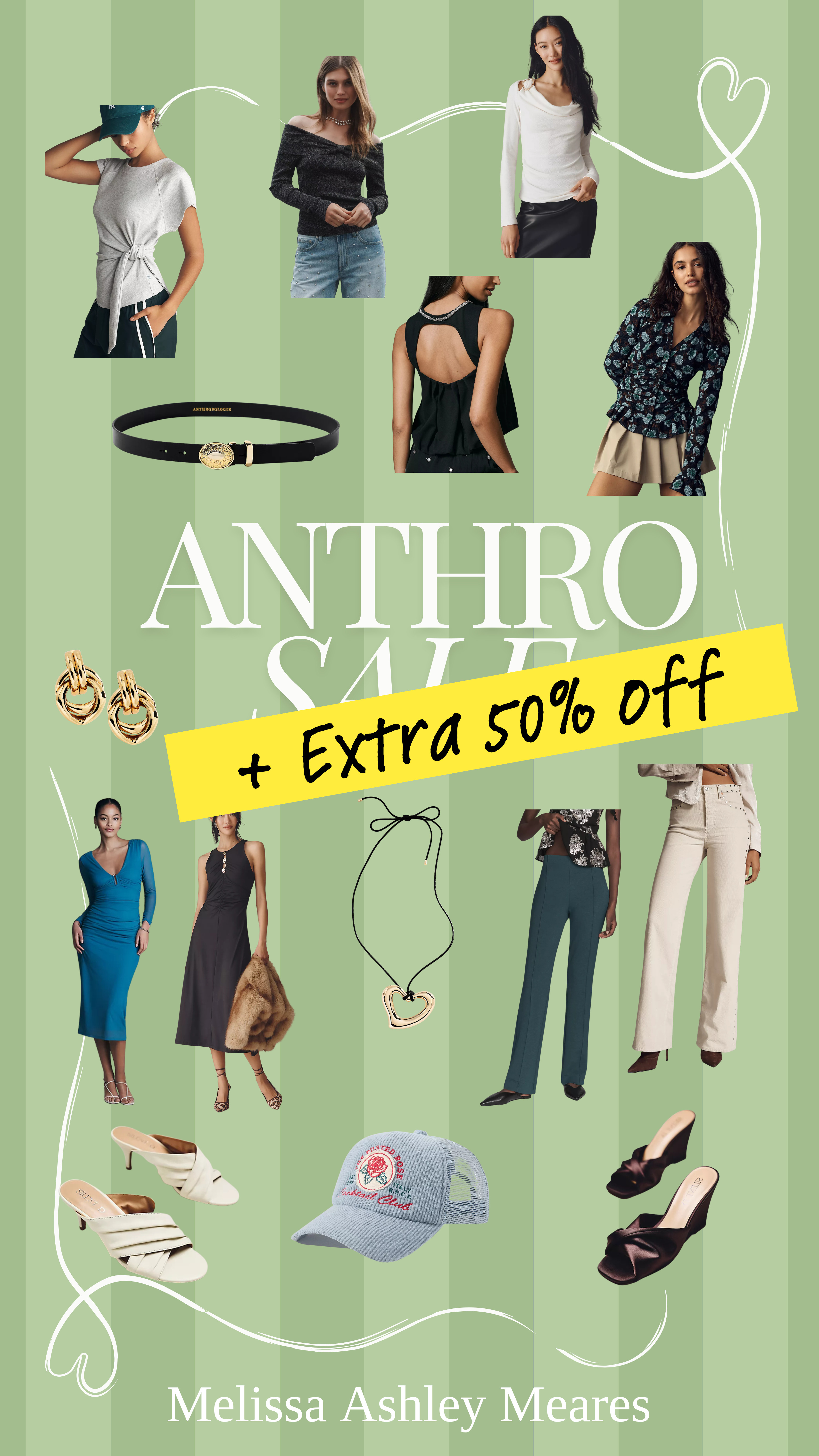 Anthro sale PLUS extra 50% off 🔥
This is a great time to grab those pieces you've been watching, but don't wait too long, they're selling fast!

anthro clothing, anthro sale, anthropologie, central park west sweater, maeve bubble-hem top, maeve smocked v-neck ruffle top, draped cowl-neck top, poppy kick-flare pull-on pants by maeve, re/done high-rise vintage studded wide-leg jeans, sleeveless hardware ruched midi dress, long-sleeve deep-v hardware midi dress, daily practice belted short-sleeve pullover, silent d kemmy x-strap mule heels, silent d katia wedges, wor/west cocktail trucker hat, icon oval buckle belt, corded heart pendant necklace, linked knot earrings 

 #AnthroStyle #SaleFinds #LTKFashion #LookForLess #LTKSpringSale #LTKSaleAlert #LTKMidsize