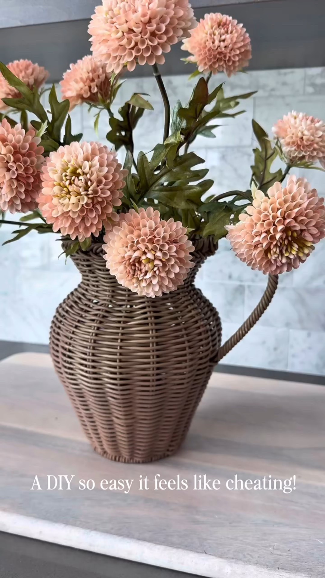 1 Walmart rattan pitcher + 1 can of spray paint + 2 bunches of faux flowers = the cutest spring / summer decor! 🌸 This little upgrade took just minutes and made such a difference!!

This pair would be perfect for your entryway, open shelves, or kitchen counter!! I have it in my kitchen 😊💐

Everything I used is linked here!

#homedecorDIY #springhomedecor #fauxflowers #walmartfinds #budgetfriendlydecor #easyDIYproject #homeinspo #homedecorideas #wickerdecor #modernfarmhouse  #diydecor

#LTKSeasonal #LTKFindsUnder50 #LTKHome