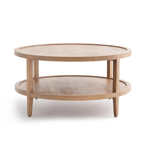 Leighton Solid Wood 4-Legs Coffee Table with Storage | Wayfair North America