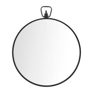 StyleWell Medium Round Black Modern Mirror (32.5 in. H x 27.5 in. W) 17MJ0173-B - The Home Depot | The Home Depot