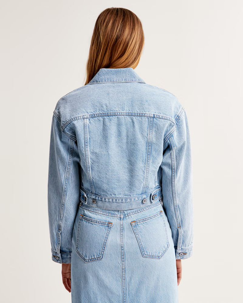 Cropped Denim Trucker Jacket | Abercrombie & Fitch (US)