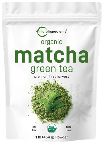 Micro Ingredients Organic Matcha Green Tea Powder, First Harvest, Culinary Grade from Japan, 100% Pure & Unflavored, Great for Tea, Latte, & Smoothies, Non-GMO, No Sugar, Eco-Friendly Packaging, 1 Lb | Amazon (US)
