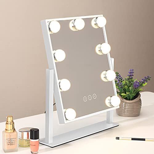 Nusvan Vanity Mirror with Lights,Makeup Mirror with Lights,3 Color Lighting Modes Detachable 10X Mag | Amazon (US)