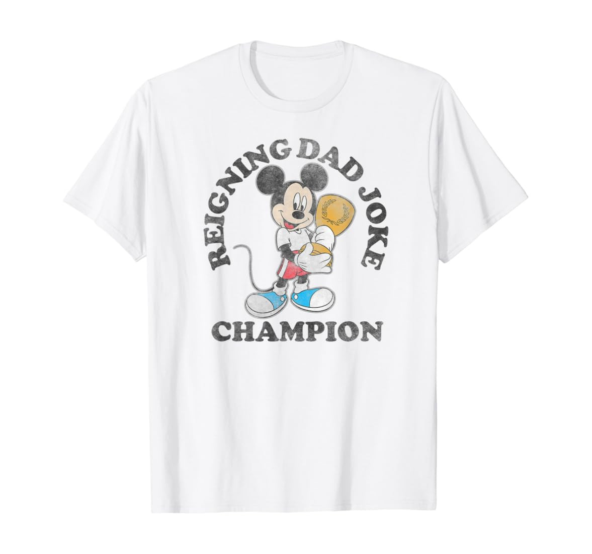 Disney Mickey Classic Father's Day Mickey Dad Joke Champion T-Shirt | Amazon (US)