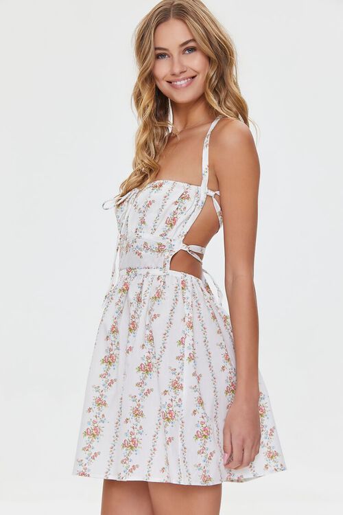 Floral Print Lace-Back Mini Dress | Forever 21 | Forever 21 (US)