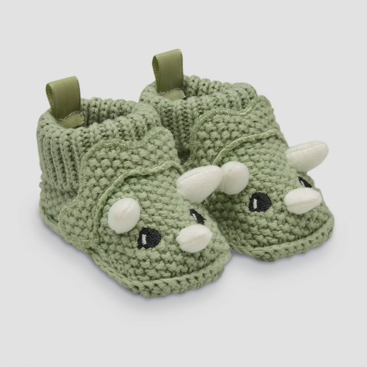 Carter's Just One You® Baby Boys' Knitted Dino Slippers - Green: Newborn Dinosaur Booties | Target