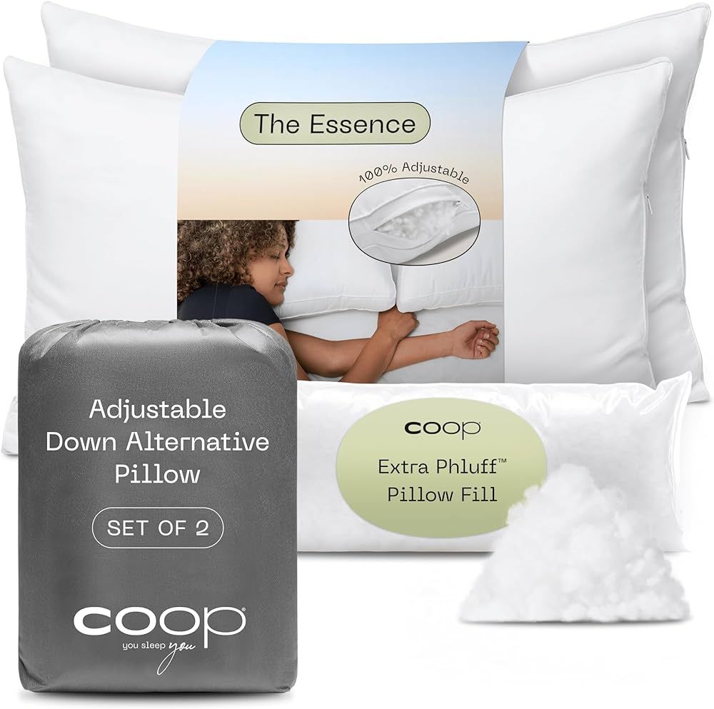 Coop Home Goods The Essence Down Alternative Pillow Queen Size Set of 2, Best Pillows for Sleepin... | Amazon (US)