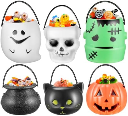 Cabilock 12 Pieces Mini Halloween Candy Buckets, Mini Black Witch Cauldron Pumpkin Candy Holder, ... | Amazon (US)