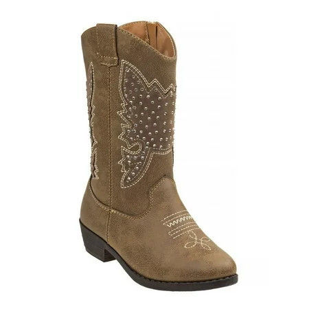 Kensie Girl Zip-up Heel Cowgirl Boots - Taupe 12 | Walmart (US)