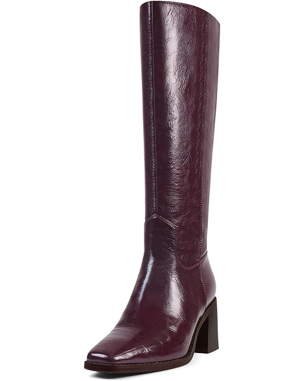 Women's Knee High Boots Chunky Heel Square Toe Tall Boots High Block Heel Side Zipper Fashion Lon... | Amazon (US)