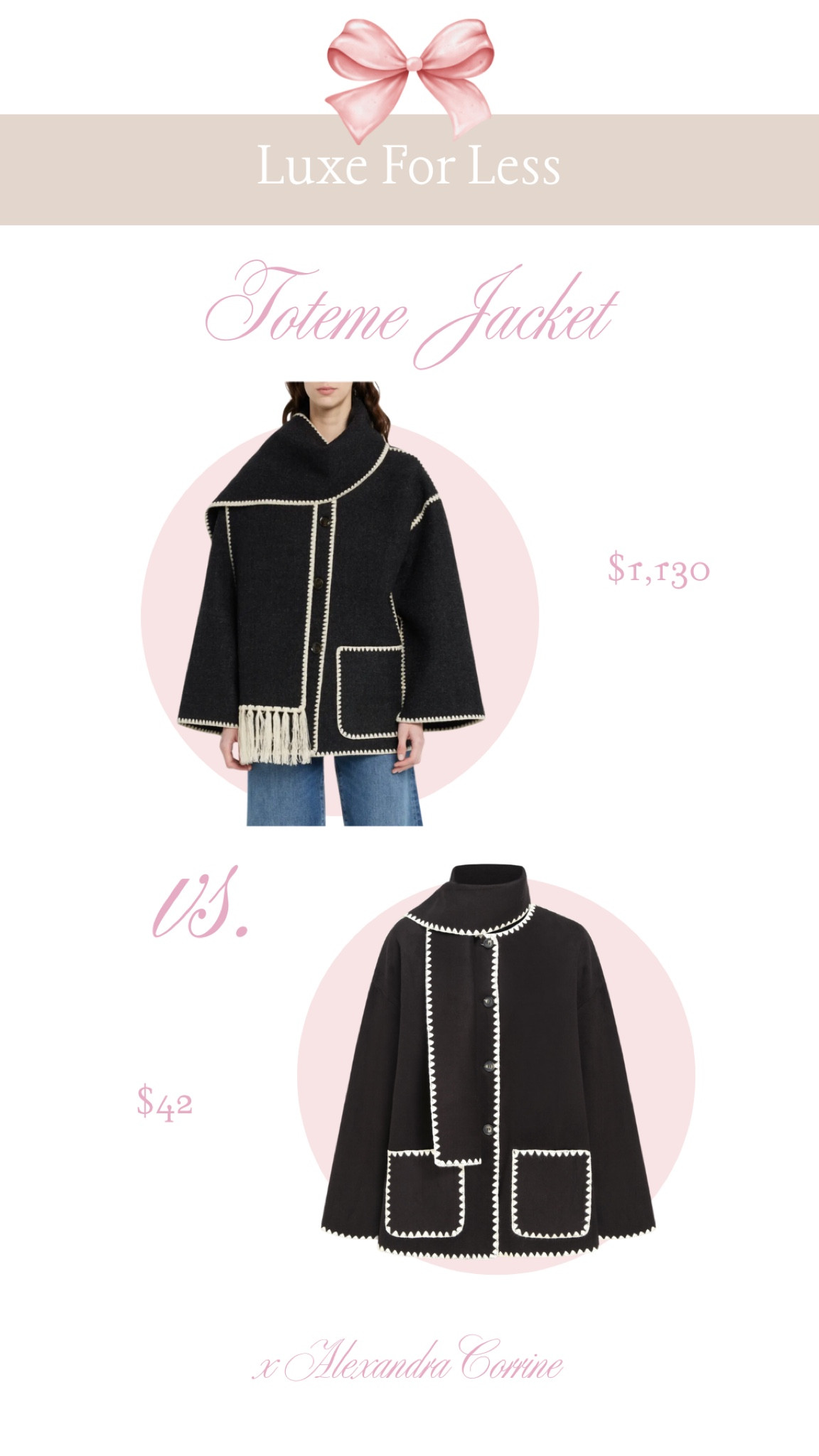 Toteme jacket for less ☕️🤍🐩 also comes in a brown color

Toteme, fall jacket, fall coat, fall fashion, fall style, autumn, luxe for less, look for less, bougie on a budget, designer dupe, accessories 

#LTKSeasonal #LTKStyleTip #LTKSaleAlert