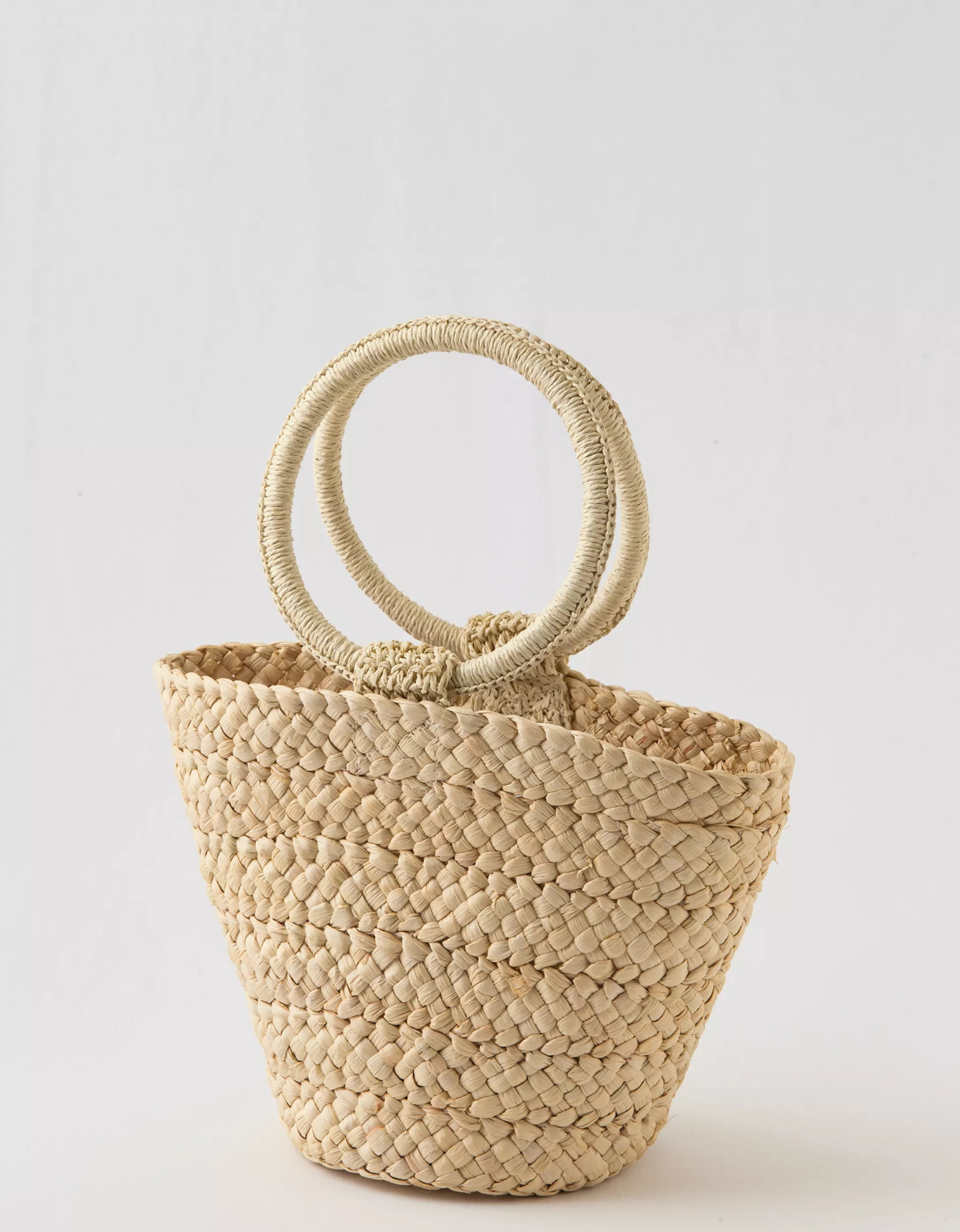 Aerie Circle Handle Straw Bag | Aerie