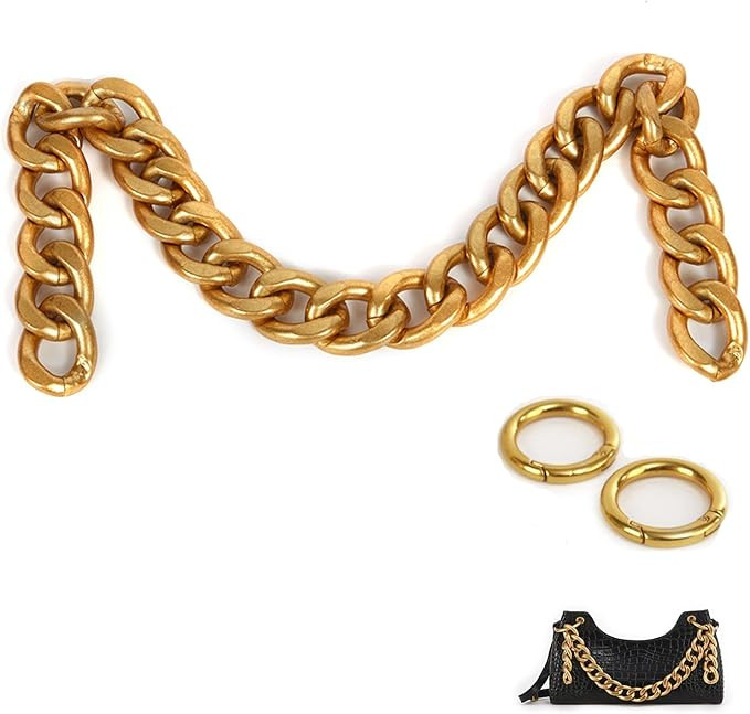 Xiazw DIY Heavy Chunky Aluminum Metal Purse Handle Bag Chain Charms Strap Replacement Handbag Acc... | Amazon (US)