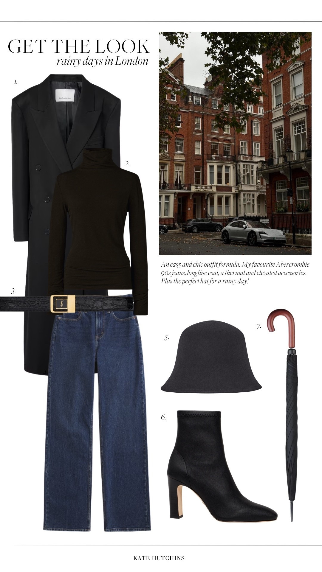 An easy and chic outfit formula. My favourite Abercrombie 90s jeans, longline coat by Saison, a thermal and elevated accessories. Plus the perfect Parfois hat for a rainy day!

#LTKuk #LTKstyletip