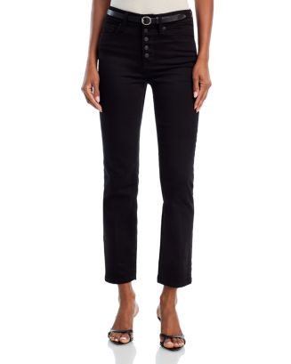 Good Legs Mid Rise Straight Stretch Jeans in Black | Bloomingdale's (US)