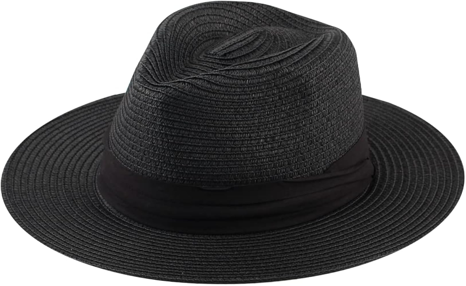Panama Straw Hats for Women Summer Beach Sun Hat Wide Brim Fedora Cap UPF50+ | Amazon (US)