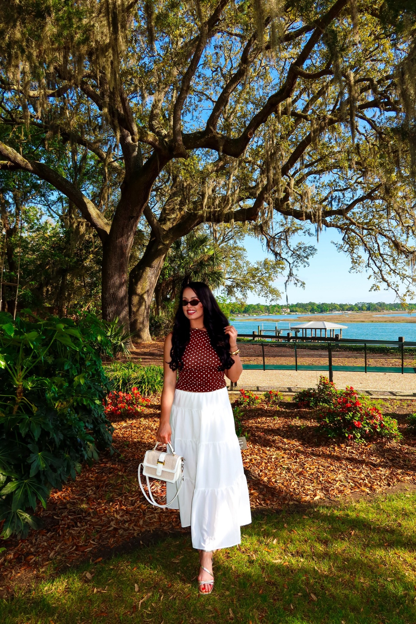 Amazon polka dot top (medium), Amazon tiered maxi skirt (small), gold heels — an easy summer or spring look! #founditonamazon

#LTKmomlife #LTKSaleAlert #LTKootd