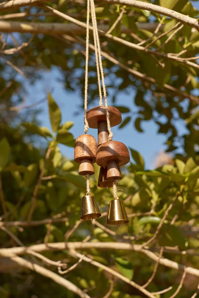 Wood Mushroom Chime | Urban Outfitters (US and RoW)