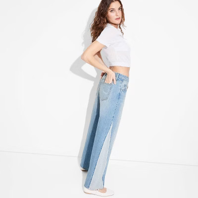 Women's Mid-Rise 90's Relaxed Straight Jeans - Wild Fable™ Blue Denim 00: Cotton Blend, Medium Wash, 31" Inseam | Target