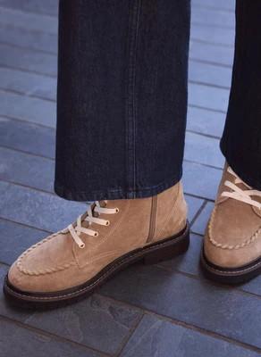 Maddy Neutral Suede Lined Boots | Mint Velvet