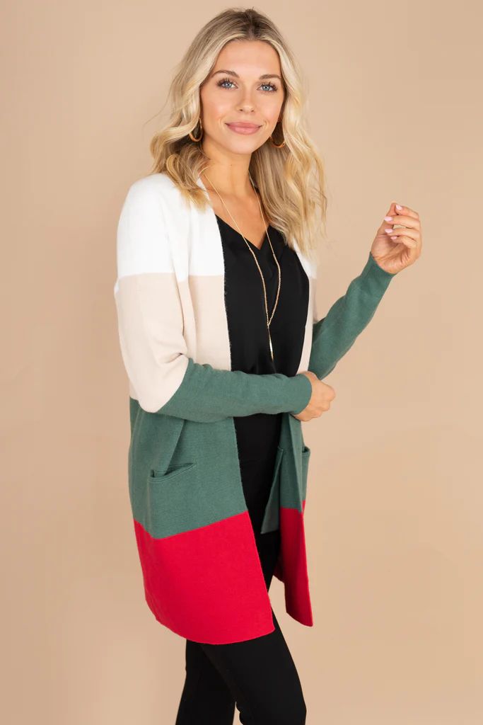 Above All Else Ivory White Colorblock Cardigan | The Mint Julep Boutique