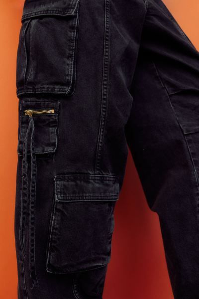 Wide-leg Cargo Pants - Black - Ladies | H&M US | H&M (US + CA)
