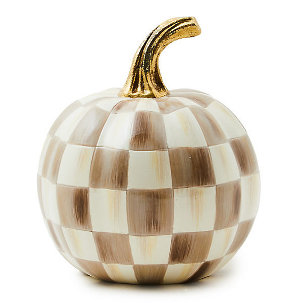 MacKenzie-Childs Mocha Check Mini Pumpkin Bag | MacKenzie-Childs