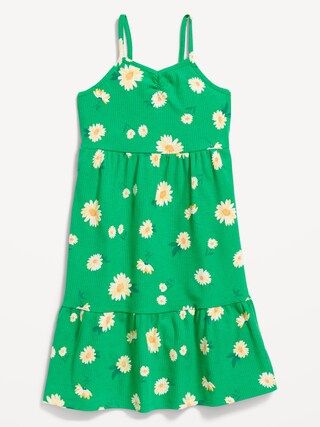 Sleeveless Printed Rib-Knit Swing Dress for Girls | Old Navy (US)