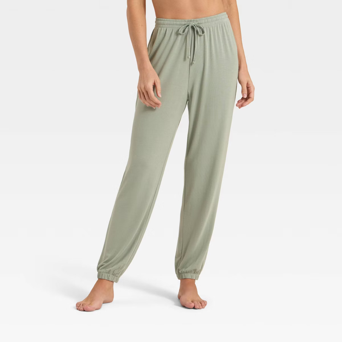 Women's Cooling Jersey Jogger Pajama Pants - Auden™ Gray 3X: Midweight Knit, Ankle Length, Fron... | Target